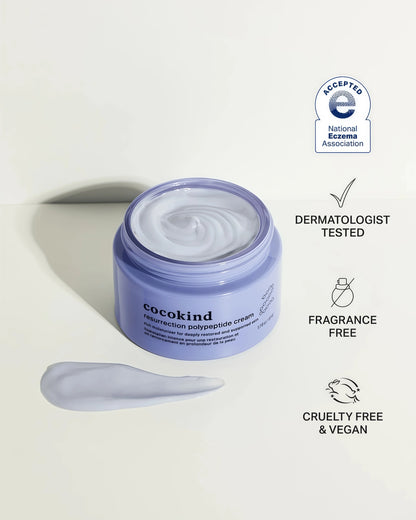 Cocokind Resurrection Polypeptide Cream, 1.7 Fl Oz Hydrating Face Moisturizer with Peptides and Squalane, Anti Aging Skin Barrier Repair Cream for Dry Skin